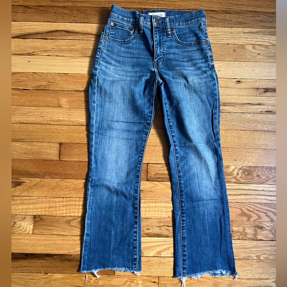 Madewell denim blue raw hem jeans size 24
